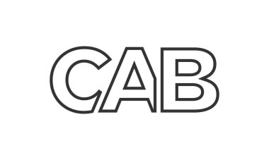 CAB logo tasarım şablonu güçlü ve modern kalın metin ile. Basit ve minimal tipografi içeren ilk tabanlı vektör logosu. Moda şirket kimliği.