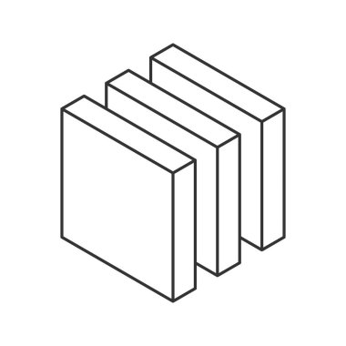 Küp logosu, geometrik vektör tasarımı. Tek renkli kutu logoti şirketi, izometrik çizgi biçiminde moda teknoloji amblemi.