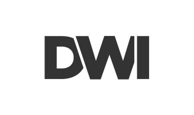 DWI logo tasarım şablonu güçlü ve modern kalın metinlerle. Basit ve minimal tipografi içeren ilk tabanlı vektör logosu. Moda şirket kimliği.