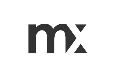 MX yaratıcı geometrik başlangıç tabanlı modern ve minimal logo. m harfi x moda yazı tipleri.