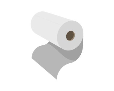 Tekstil rulo vektör simgesi. Kağıt tüp illüstrasyon tasarımı mutfak havlusu, halı, kaydırma ne adam ya da kumaş.