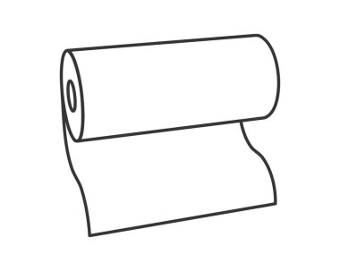 Tekstil rulo vektör simgesi. Kağıt tüp illüstrasyon tasarımı mutfak havlusu, halı, kaydırma ne adam ya da kumaş.