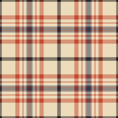 Tekrarlanan desen dokusu vektörü, mevsimsel tartan dikişsiz. Ekose arka plan kumaşı açık ve kırmızı renk paleti ile tekstil seçin.