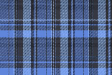 Kavramsal model vektör tekstil, resmi dikişsiz kumaş dokusu. Baba tartan, koyu mavi renk paletinde ekoseyi kontrol et..