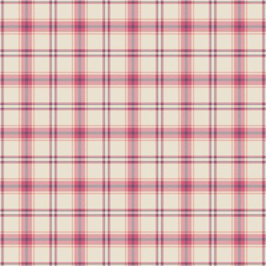 Otel dokusu taraması, ekoseli kumaş. Ceket tartan kumaş tekstil vektörü ışık ve kırmızı renk paleti.