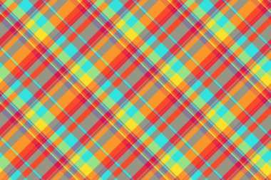 Sonsuz kumaş dikişsiz, tişörtsüz kumaş ekoseli. Pastel ve kırmızı renk paletinde dikdörtgen desenli tartan vektörü.