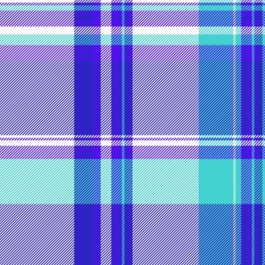 Çevrimiçi tekstil desenli tartan, noel kartı kumaşsız çek. Beyaz ve çivit renk paletinde ekose vektör arkaplanı ticareti.