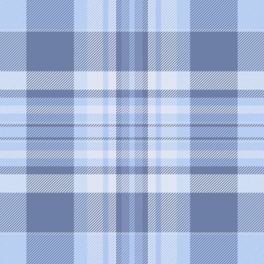 Renkli kontrol tekstil deseni, lifsiz tartan arkaplan. Ekose vektör dokusu açık ve mavi renk paletinde giydiriliyor.