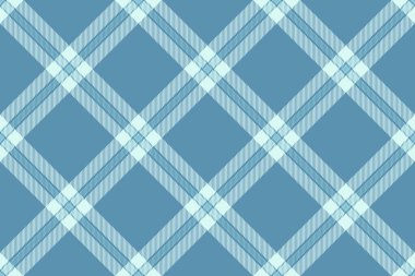 Kıyafetsiz vektör dokusu, erkeksi kumaş kontrolü. Cyan ve açık renk paletinde tekrar eden tartan arkaplan ekoseli.