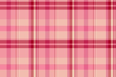 Giysi vektör desenli arka plan, tişörtsüz tartan. Çizilmiş doku kumaş ekoseli kırmızı ve açık renk paleti.