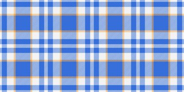 Lüks kumaş dikişsiz, yatak şablonu kontrol vektörü. Ekose tekstil arkaplanını mavi ve beyaz renklerle yükselt.