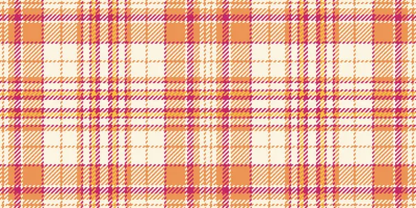 stock vector Colour check seamless fabric, window background textile texture. Rich tartan vector plaid pattern in cornsilk and orange colors palette.