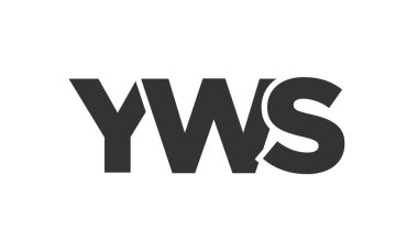 YWS logo tasarım şablonu güçlü ve modern kalın metinlerle. Basit ve minimal tipografi içeren ilk tabanlı vektör logosu. Moda şirket kimliği.