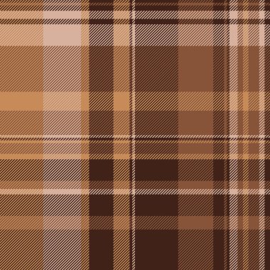 Zor doku vektör kumaşı, arka plan tekstil ekoseli. Tattersall dikişsiz turuncu ve koyu renk paletinde tartan desen kontrolü.