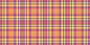 Ekose desenli desen, parti vektör tartan kumaşı. Lüks, pürüzsüz arka plan kontrolü. Mor ve turuncu renk paletinde tekstil..