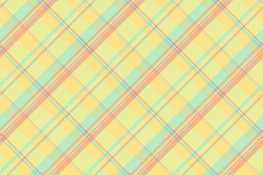 Dış desenli tekstil ekose, pijama dokusu kontrolsüz. Gingham arkaplan tartan vektör kumaşı ışık ve turuncu renk paletinde.