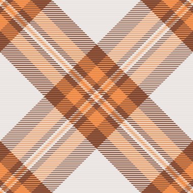 İrlanda ekose kumaşı, kimlik kontrol kalıbı. Terzi arka planı turuncu ve beyaz renklerde, kusursuz kumaş..