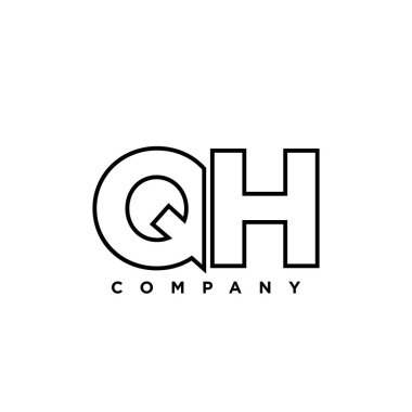 Q ve H harfi, QH logo tasarım şablonu. Şirket kimliği için asgari monogram tabanlı logotype.