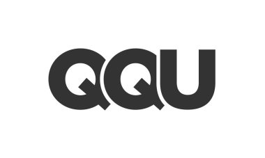 QQU logo tasarım şablonu güçlü ve modern kalın metinlerle. Basit ve minimal tipografi içeren ilk tabanlı vektör logosu. Moda şirket kimliği.