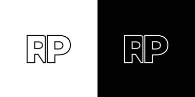 Moda harfi R ve P, RP logo tasarım şablonu. Şirket kimliği için asgari monogram tabanlı logotype.