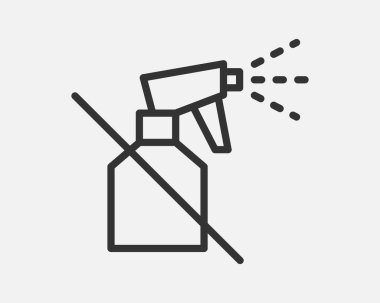 Temizlik şişesinde sprey spreyin spreyinin temiz bir simgesi. Su gazı enjektörü, dezenfeksiyon, hijyen serpintisi için imza aracı.