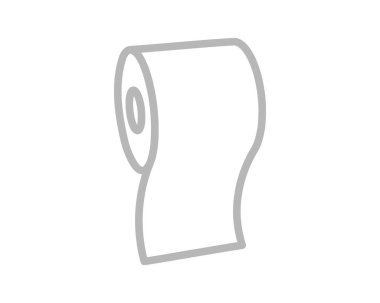 Tuvalet kağıdı rulosu veya tüp ikonu tasarımı, wc için şablon. Banyo temizliği ikonları, mutfak havlusu. Boş yumuşak kaydırma ürünleri.