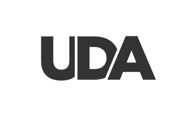 UDA logo tasarım şablonu güçlü ve modern kalın metinlerle. Basit ve minimal tipografi içeren ilk tabanlı vektör logosu. Moda şirket kimliği.