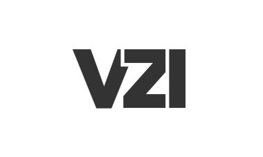Güçlü ve modern kalın metinli VZI logo tasarım şablonu. Basit ve minimal tipografi içeren ilk tabanlı vektör logosu. Moda şirket kimliği.