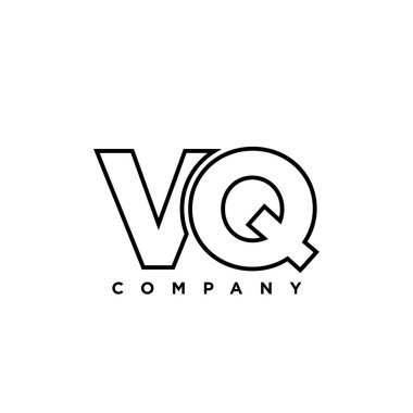 Son moda V ve Q harfi, VQ logo tasarım şablonu. Şirket kimliği için asgari monogram tabanlı logotype.