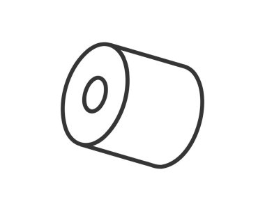 Tuvalet kağıdı rulosu veya tüp ikonu tasarımı, wc için şablon. Banyo temizliği ikonları, mutfak havlusu. Boş yumuşak kaydırma ürünleri.