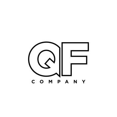 Moda harfi Q ve F, QF logo tasarım şablonu. Şirket kimliği için asgari monogram tabanlı logotype.