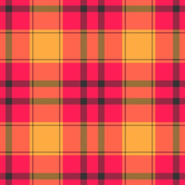 Web sitesi kumaş desenli ekose, oduncu desenli dikişsiz tartan. Bireysellik tekstil vektör arkaplan denetimi kırmızı ve turuncu renk paleti.