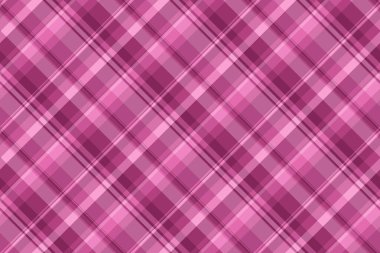 Kusursuz vektör arkaplanının ekose tartan dokusu ve pembe renkli kumaş denetimi.