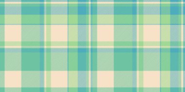 Moda desenli ekose kontrol, kadın kumaşı dikişsiz tekstil. Çizgili desen vektör arkaplan tartanı ışık ve nane rengi paletinde.