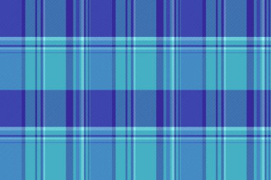 Doğum günü kartı arkaplan vektör tartan, model dikişsiz desenli ekose. Cyan ve indigo renk paletinde gençlik denetimi kumaş dokusu.