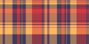 İpek desenli vektör kontrolü, çizgi desenli ekose kumaş. Klasik tartan kumaş arka planı turuncu ve kırmızı renk paletinde pürüzsüz.