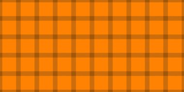 Sonsuz kontrol desenli tartan, tavan arası vektör kumaş arka planı. Zarif dokuma, turuncu ve parlak renk paleti ile kusursuz ekoseli kumaş..