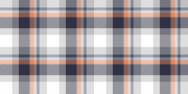 Panço tekstil desenli tartan, vektör ekose kumaş göster. Gümüş ve beyaz renk paletindeki basit, pürüzsüz dokuyu kontrol et.