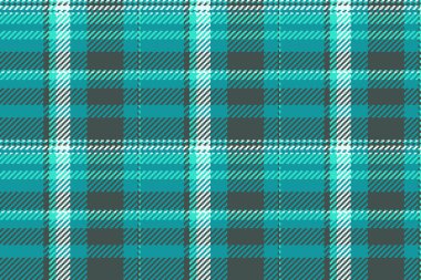 Avcı tekstil dikişsiz vektör, golf tartan desenli arka plan. Cyan ve Pastel renk paletinde düzenli kumaş deseni kontrolü.