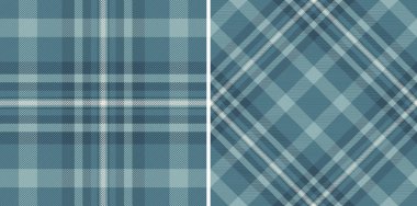 Ekose desenli dikişsiz bir vektörle kumaş arkaplan kontrolünün tekstil dokusu. Deniz renklerinde olsun. Giysiler için şık gingham desenleri.