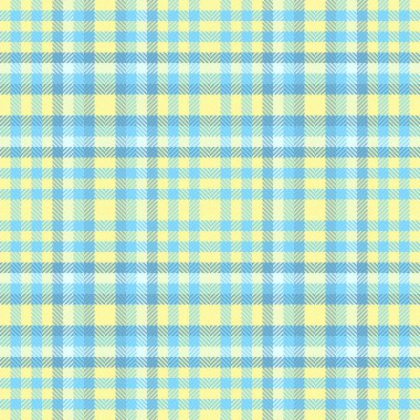 Yeni doğan desenli ekose kumaş, Latince kumaş kontrolü. Vogue tartsız vektör tekstil cyan ve sarı renk paleti.