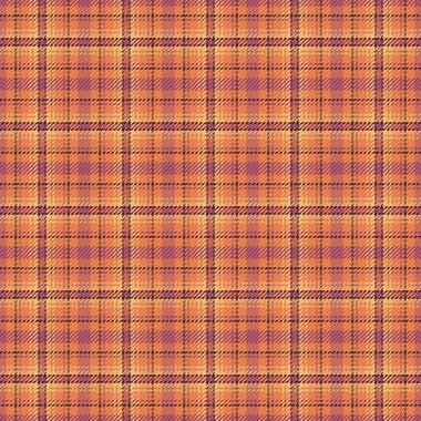 Drapery tartan ekose kontrolü, süreklilik arka plan tekstil vektörü. Biçimsiz desen kumaş turuncu ve kırmızı renk paleti ile.