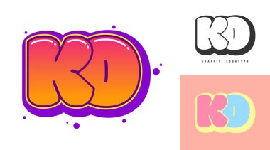 Festival ya da parti için logo tasarımı. Graffiti tarzında ilk harf K ve O. Yazı tipi tipografisinin yaratıcı modern harfleri. Çocukların trend logoti ya da kimliği.