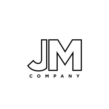 Son moda J ve M harfi, JM logo tasarım şablonu. Şirket kimliği için asgari monogram tabanlı logotype.