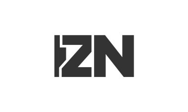 IZN logo tasarım şablonu güçlü ve modern kalın metinlerle. Basit ve minimal tipografi içeren ilk tabanlı vektör logosu. Moda şirket kimliği.
