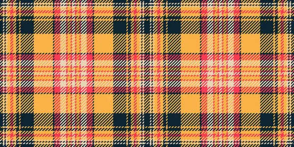 Pijama desenleri, kumaş dokusunu, kumaş dikişsiz vektör ekoseli. Kehribar ve koyu renk paletinde eşit arkaplan kumaşı tartan tekstil.