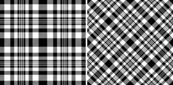 Tartan arkaplan desenli kumaş dokuma kontrol vektörü. Daire dekorasyonu fikirleri için monokrom renkleri kullan.