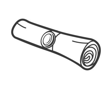 Üniversite, üniversite, okul, eğitim diploması derecesi. Klasik belge parşömeni ya da rulo harf el yazması. Vektör illüstrasyonu.