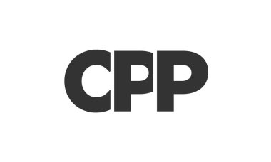 CPP logo tasarım şablonu güçlü ve modern kalın metin ile. Basit ve minimal tipografi içeren ilk tabanlı vektör logosu. Moda şirket kimliği.