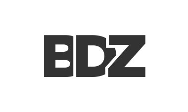 Güçlü ve modern kalın metinli BDZ logo tasarım şablonu. Basit ve minimal tipografi içeren ilk tabanlı vektör logosu. Moda şirket kimliği.